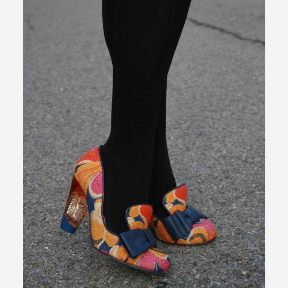 Irregular Choice Red and Orange Heels with Vibrant Design - Picture 2 of 16
